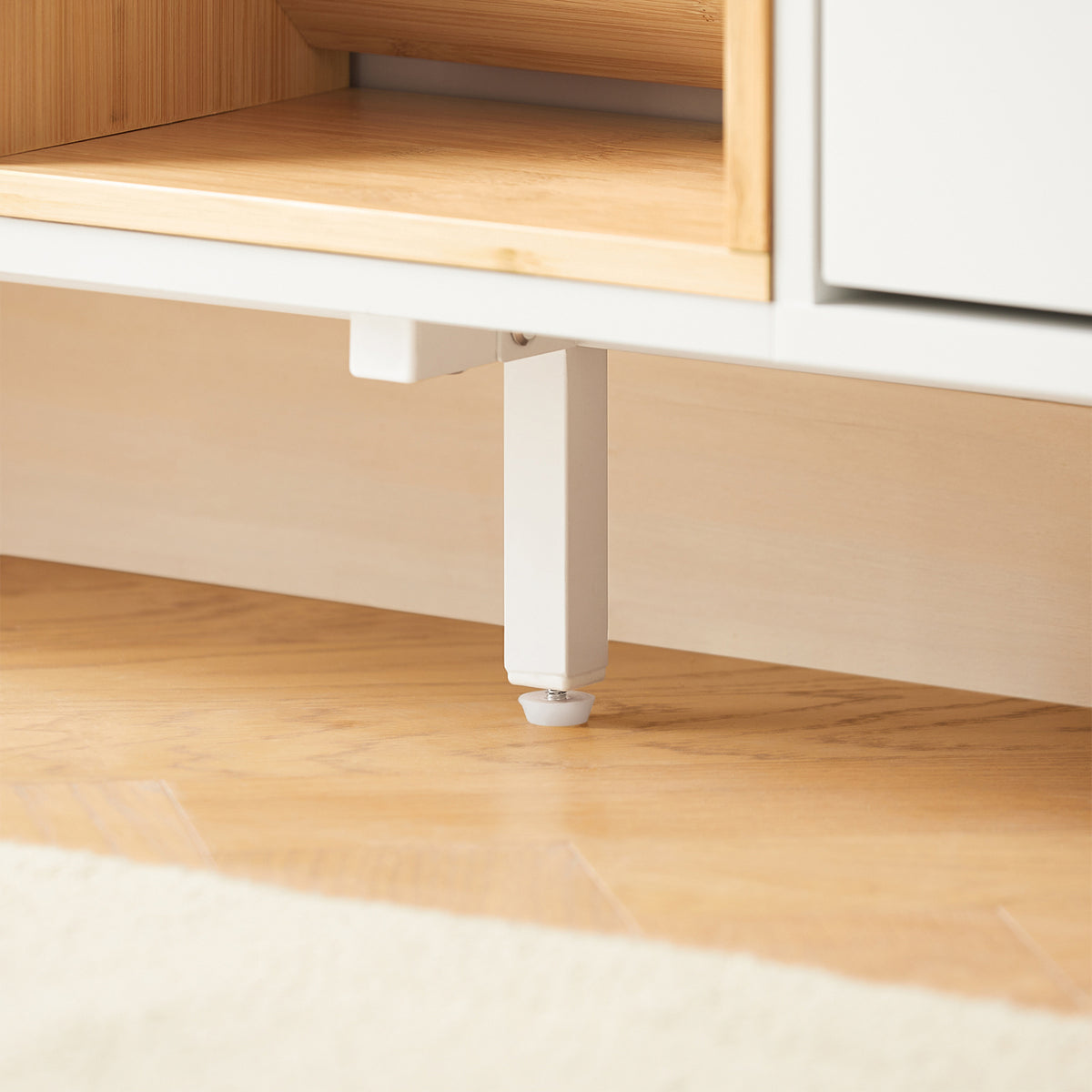 SoBuy FSR183-WN, 4 Flip-drawers 3 Open Shelves Shoe Cabinet Shoe Storage Cupboard, White and Natural