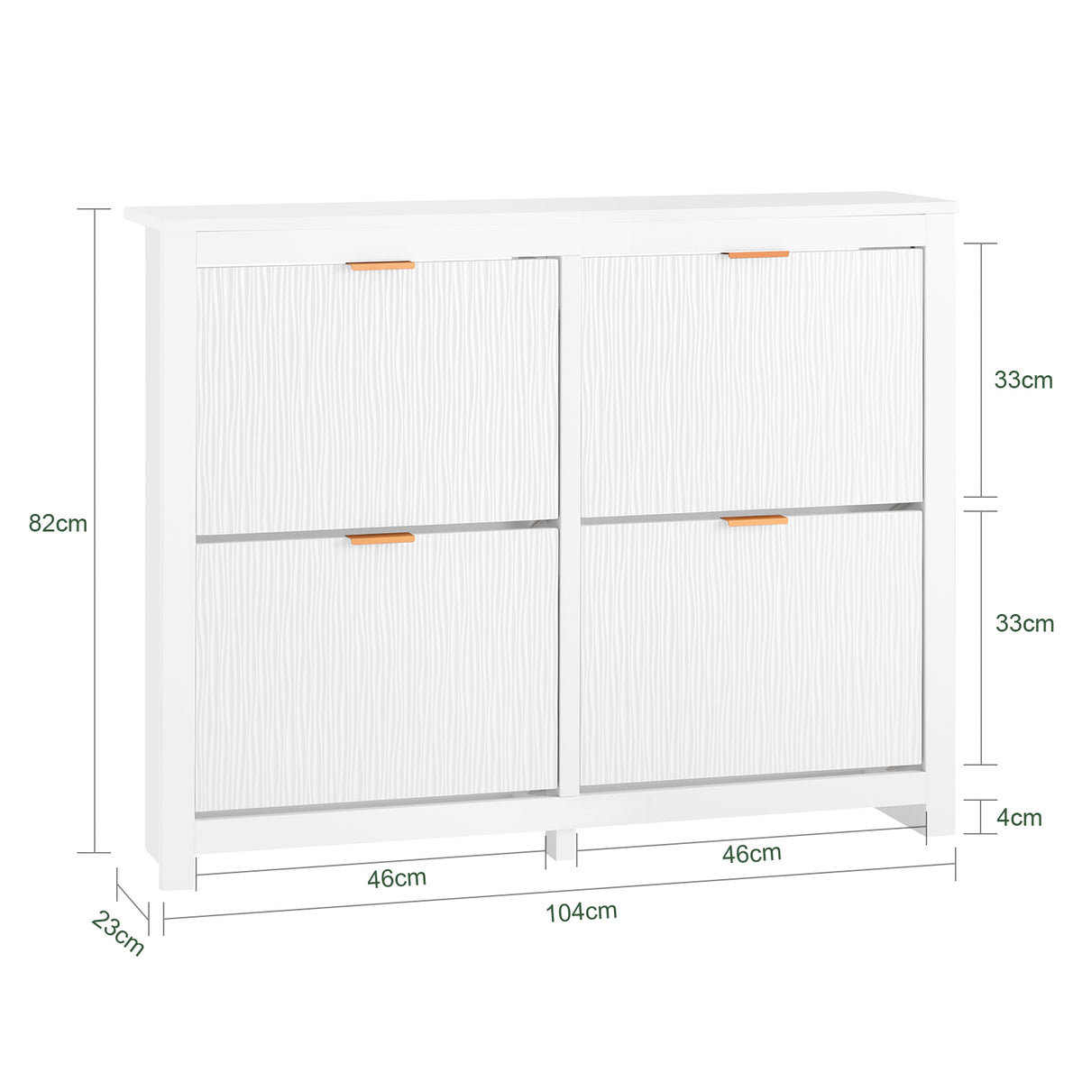 SoBuy FSR186-II-W, Shoe Rack Shoe Storage Cabinet - Slim Narrow 4 Flip Drawers Hallway Storage Unit with Stylish MDF - Easy Assembly with Metal Handles, 104x23x82cm White