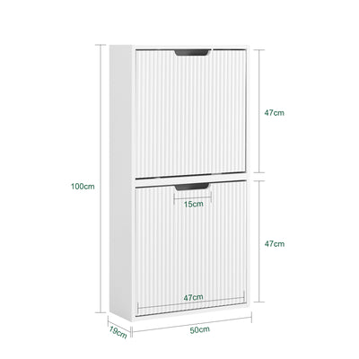 SoBuy FSR204-W shoe cabinet dimensions W50 D19 H100cm 35kg load capacity diagram