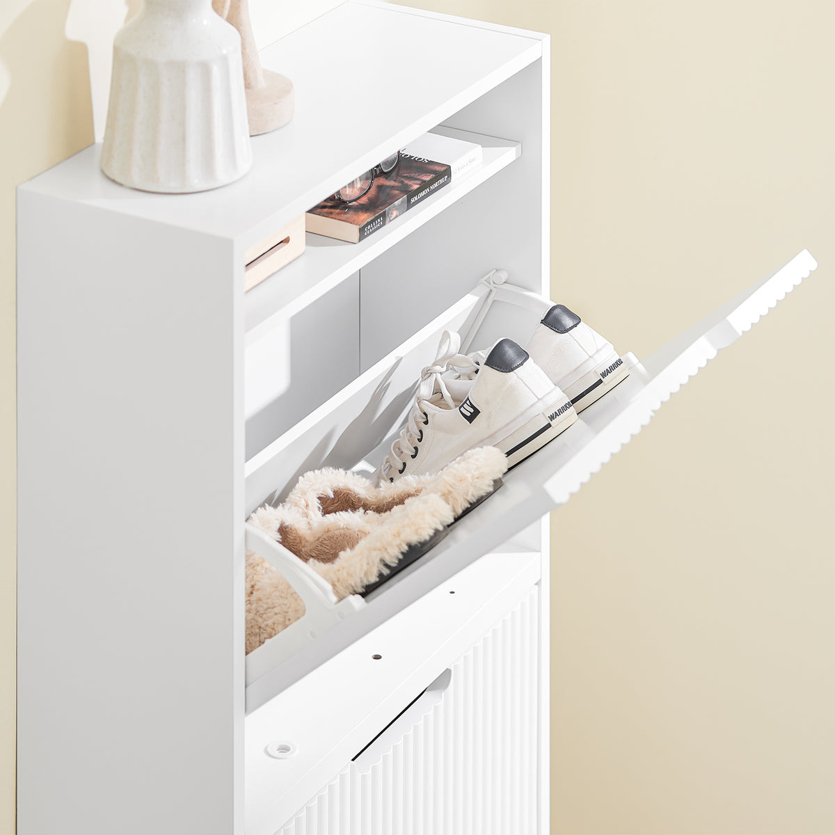 FSR204-W decorative vertical lines detail modern Nordic minimal white finish