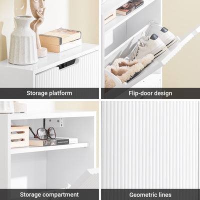 SoBuy FSR204-W white shoe cabinet E1 MDF particle board eco-friendly materials