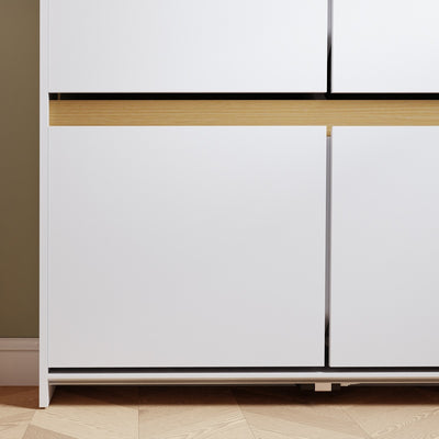 SoBuy FSR225-E-W, Slim Shoe Cabinet with 4 Flip-Down Doors & Open Top Shelf, White, 103x19x99.5cm - view 6