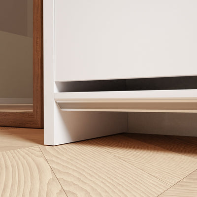 SoBuy FSR225-E-W, Slim Shoe Cabinet with 4 Flip-Down Doors & Open Top Shelf, White, 103x19x99.5cm - view 8