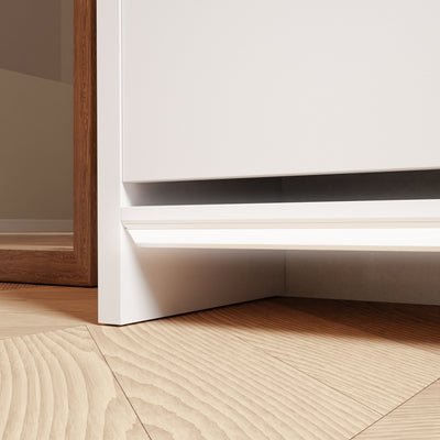 SoBuy FSR225-E-W, Slim Shoe Cabinet with 4 Flip-Down Doors & Open Top Shelf, White, 103x19x99.5cm - view 9