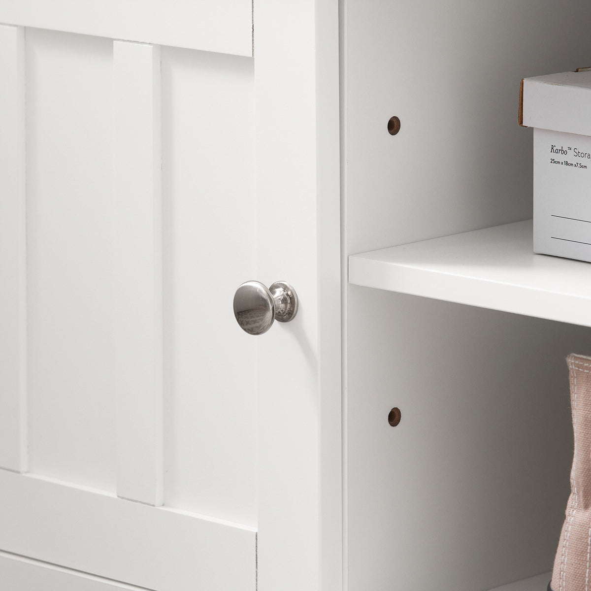 SoBuy FSR35-W, Storage Bench with 2 Doors & Removable Seat Cushion, Shoe Cabinet Shoe Bench, White