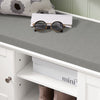 SoBuy FSR35-W, Storage Bench with 2 Doors & Removable Seat Cushion, Shoe Cabinet Shoe Bench, White