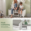 SoBuy FSR35-W, Storage Bench with 2 Doors & Removable Seat Cushion, Shoe Cabinet Shoe Bench, White