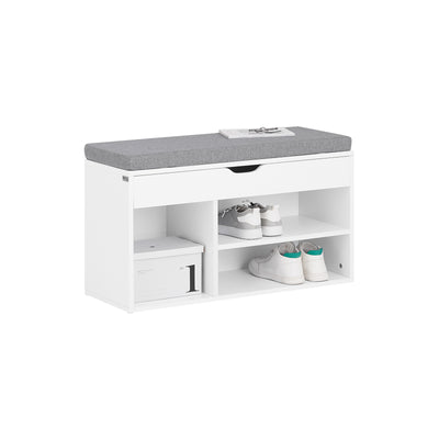 SoBuy FSR45-HG, Shoe Storage Cabinet Shoe Rack Shoe Bench with Lift Up Bench Top and Seat Cushion, Grey