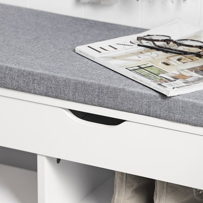 SoBuy FSR45-HG, Shoe Storage Cabinet Shoe Rack Shoe Bench with Lift Up Bench Top and Seat Cushion, Grey