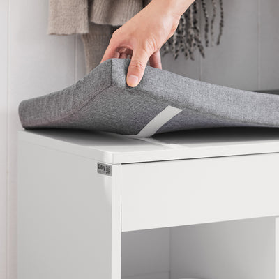 SoBuy FSR45-HG, Shoe Storage Cabinet Shoe Rack Shoe Bench with Lift Up Bench Top and Seat Cushion, Grey