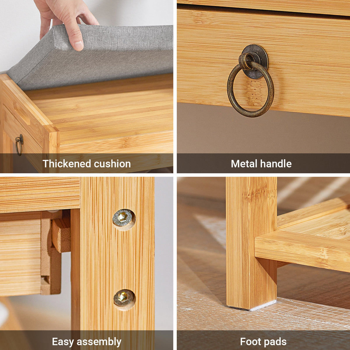 SoBuy FSR49-N hallway shoe bench assembly and storage overview