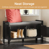 SoBuy FSR63-II-SCH, Shoe Bench Shoe Rack Shoe Cabinet Hallway Storage Bench with Seat Cushion, Black