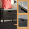 SoBuy FSR63-II-SCH, Shoe Bench Shoe Rack Shoe Cabinet Hallway Storage Bench with Seat Cushion, Black