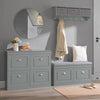 SoBuy FSR64-HG+FSR79-HG, Shoe Bench + Shoe Cabinet With Flip Drawers, 24cm Depth Grey Hallway Set