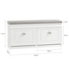 SoBuy FSR64-W+FSR78-W, Shoe Bench + Shoe Cabinet With Flip Drawers, 24cm Depth White Hallway Set