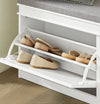 SoBuy FSR64-W, Hallway Shoe Bench Shoe Rack Shoe Cabinet with Flip-drawer and Seat Cushion