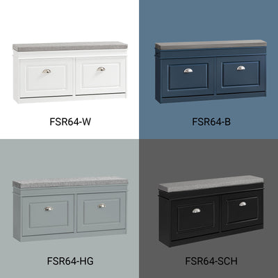 This shoe bench is available in four colors.