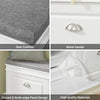 SoBuy FSR64-W+FSR78-W, Shoe Bench + Shoe Cabinet With Flip Drawers, 24cm Depth White Hallway Set