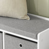SoBuy FSR65-DG, 3 Baskets Hallway Bedroom Storage Shoe Bench with Seat Cushion