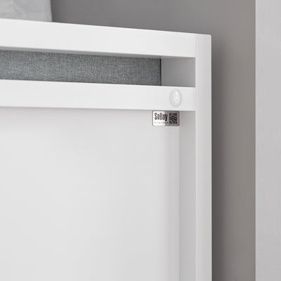 SoBuy FSR74-W, 2 Drawers Shoe Rack Hallway Storage Bench with Seat Cushion, White