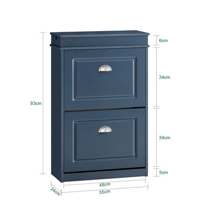 SoBuy FSR78-B Blue Shoe Cabinet – Space-Saving Vertical Storage W54 x D24 x H82cm