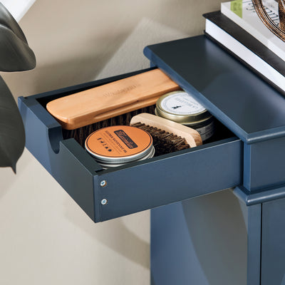 Built-in side drawer – Perfect for shoe polish, keys, or slippers — everything in one place