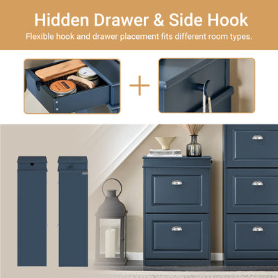 Side drawer for your daily essentials and side hook for umbrella or bag — a clutter-free hallway with everything at your fingertips.