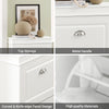 SoBuy FSR64-W+FSR78-W, Shoe Bench + Shoe Cabinet With Flip Drawers, 24cm Depth White Hallway Set