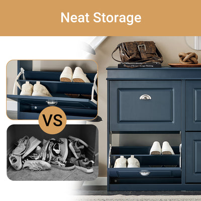 With this shoe cabinet storing up to 16 pairs, your entryway stays tidy and clutter-free