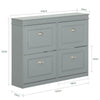SoBuy FSR82-K-HG+FSR79-HG, Shoe Bench + Shoe Cabinet With Flip Drawers, 24cm Depth Grey Hallway Set