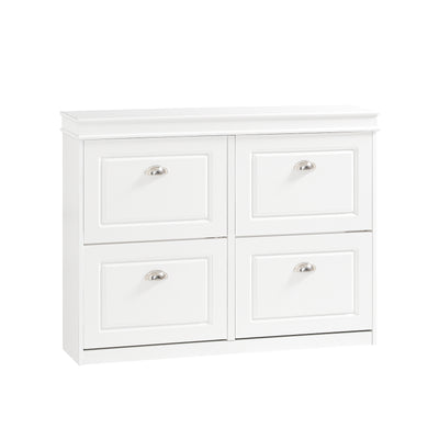 SoBuy white wide shoe cabinet with 4 flip drawers FSR79-W 105cm