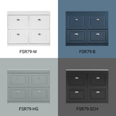 This shoe cabinet is available in four colors.