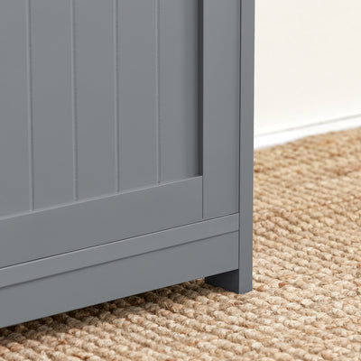 SoBuy FSR80-SG, Hallway Shoe Storage Bench Shoe Rack with Seat Cushion, Removable Cushion, Ample Storage with Drawer and Doors - Perfect for Hallway, Living Room, Bedroom - Grey, W90 x D35 x H45cm