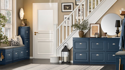 SoBuy FSR82-K-B Blue Slim Hallway Shoe Bench – Elegant Storage Solution for Any Home