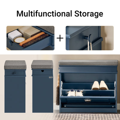 SoBuy Slim Entryway Bench with Shoe Storage – Cushioned Seat and Concealed Compartment