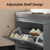 SoBuy FSR82-K-HG+FSR79-HG, Shoe Bench + Shoe Cabinet With Flip Drawers, 24cm Depth Grey Hallway Set