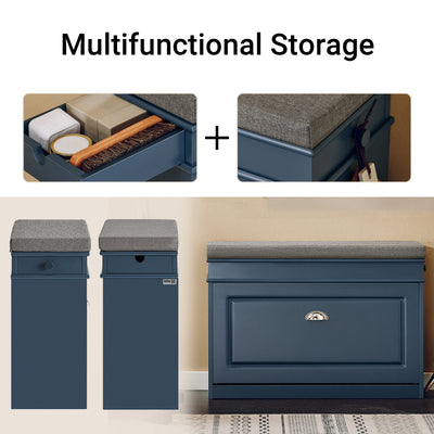 SoBuy Slim Entryway Bench with Shoe Storage – Cushioned Seat and Concealed Compartment