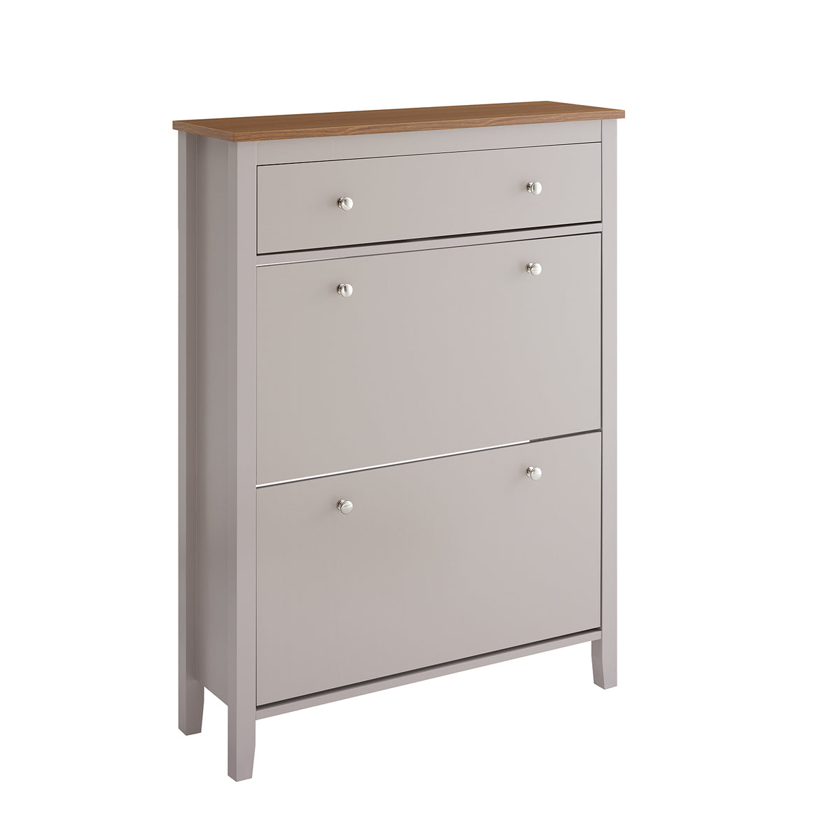 SoBuy FSR89-KA, Slim Shoe Storage Cabinet for Hallway – Wooden Shoe Rack Cabinet with Drawer and 2 Flip Drawers, Holds 12 Pairs – Easy Assembly, 80x25x108 cm, Light Brown