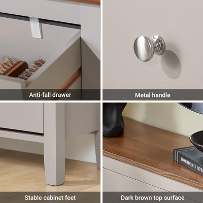 SoBuy FSR89-KA, Slim Shoe Storage Cabinet for Hallway – Wooden Shoe Rack Cabinet with Drawer and 2 Flip Drawers, Holds 12 Pairs – Easy Assembly, 80x25x108 cm, Light Brown