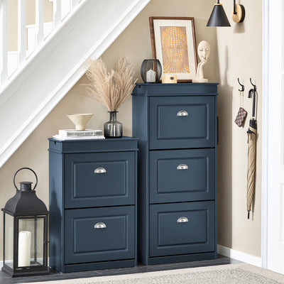 SoBuy FSR94 Series - Blue Narrow Shoe Cabinet with Flip Drawers