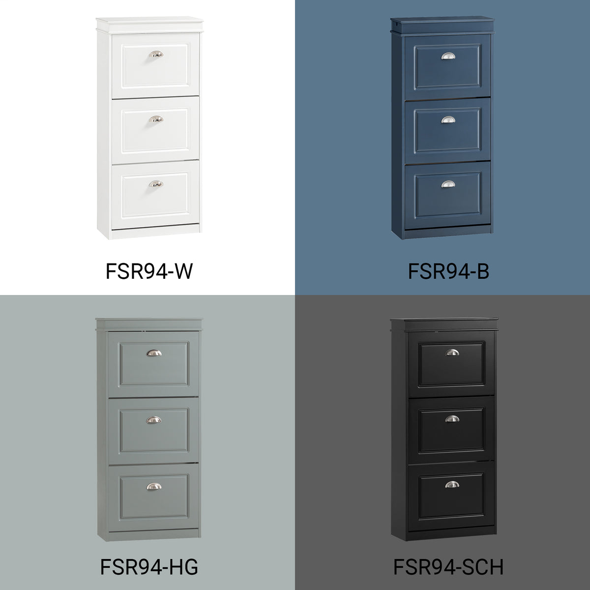 This shoe cabinet is available in four colors.