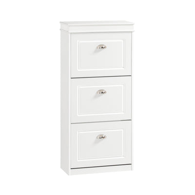 SoBuy white narrow shoe cabinet with 3 flip drawers FSR94-W 53cm wide