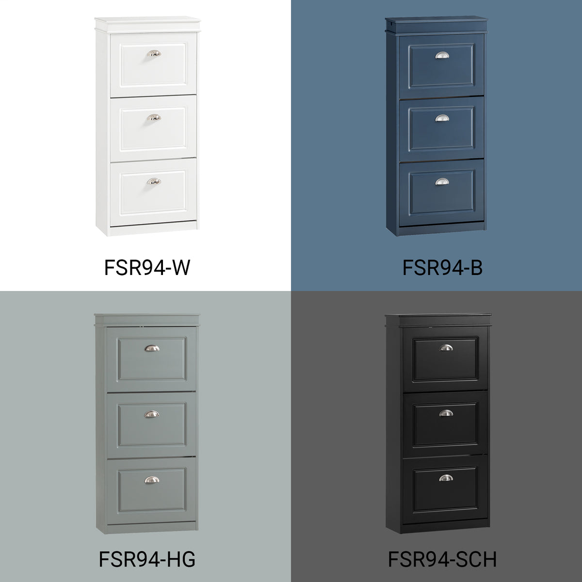 This shoe cabinet is available in four colors.