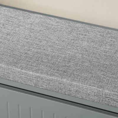 SoBuy FSR98-L-HG, Hallway Shoe Bench Shoe Rack Shoe Cabinet with Seat Cushion and Flip-drawer, Grey