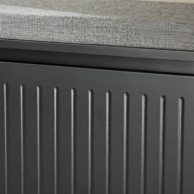 SoBuy FSR98-L-SCH, Shoe Storage Bench with Cushion - Shoe Rack & Cabinet with Flip Drawers, Modern Design, Space-Saving, 155kg Load Capacity, Ideal for Hallway & Living Room, Black W80 x D26 x H45cm