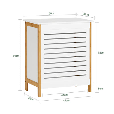 SoBuy FSS66-WN, Laundry Basket Laundry Bin Laundry Storage Box Hamper with Hinged Lid, White
