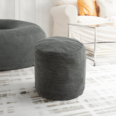SoBuy FST100-DG, Corduroy Armchair with Footstool, Adjustable Backrest, Dark Gray, 110x125x65cm - view 7