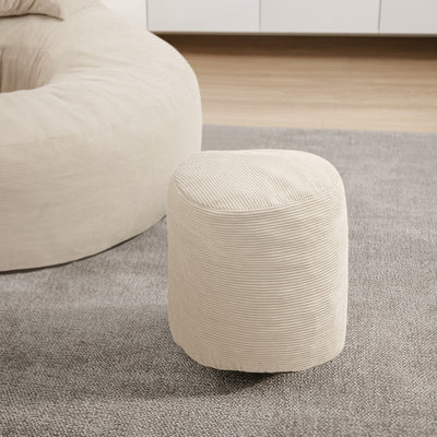 SoBuy FST100-MI, Corduroy Armchair with Footstool & Washable Cover, Cream White, 110x125x65cm - view 7