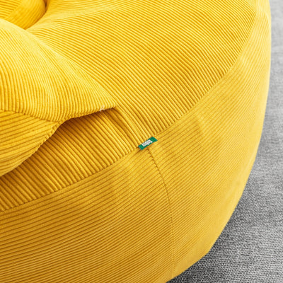 SoBuy FST100-Y, Cosy Yellow Corduroy Armchair with Ottoman, Curved Design, 110x125x65cm - view 11