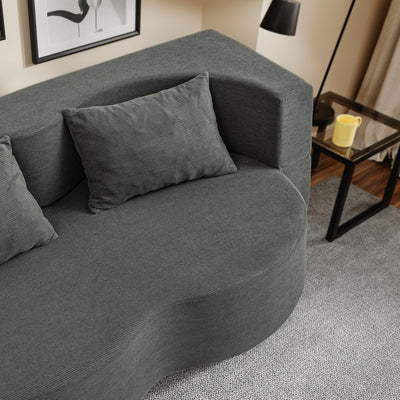 SoBuy FST101-DG, 2 Seater Sofa Bed with 2 Pillows, Fold Out Futon Couch for Small Spaces, Dark Grey, 177x107x32cm - view 4